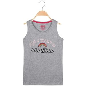 Athl Dpt Canotta in cotone con scritte e glitter T-Shirt Manica Corta bambina Grigio taglia 04/05