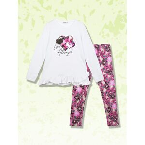 Lollitop Completo 2 pezzi da bambina t-shirt + leggings a fantasia Completi 3-16 Anni bambina Fucsia taglia 03/04