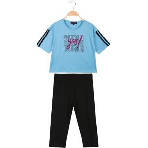 Guru Completo corto da bambina con leggings 3/4 Completi 3-16 Anni bambina Blu taglia 04