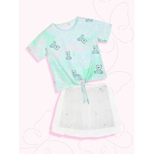 Mono Star Completo da bambina gonna in tulle + t-shirt Completi 3-16 Anni bambina Verde taglia 04