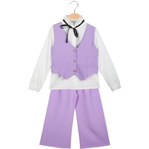 Solada Completo elegante da bambina con camicia + gilet e pantaloni Completi 3-16 Anni bambina Viola taglia 06