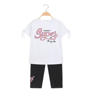 Lollitop Completo estivo da ragazza maxi t-shirt + leggings Completi 3-16 Anni bambina Bianco taglia 10