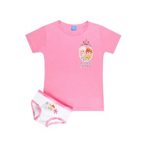 Disney Completo intimo 2 pezzi da bambina t-shirt + slip Maglie Intime bambina Rosa taglia 03/04