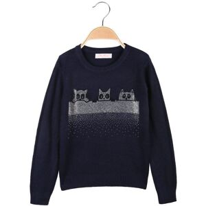 Miss Brum Maglione da bambina con strass Pullover bambina Blu taglia 04