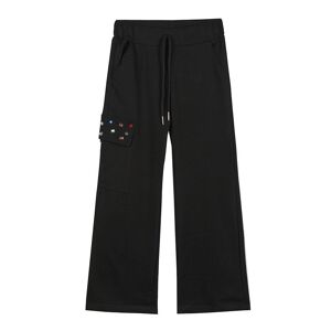 Sweet Pantaloni da bambina a zampa con tasca laterale e pietre Pantaloni Casual bambina Nero taglia 08