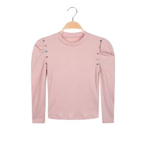 Solada Pullover da bambina con strass e maniche a palloncino Pullover bambina Rosa taglia 04