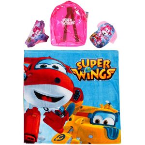 Super Wings Set cappello + slip + telo mare moda mare bambina Rosa taglia 08A