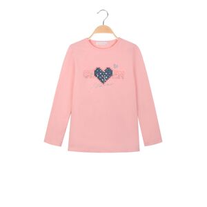 Sweet T-shirt da bambina a maniche lunghe con stampa e strass T-Shirt Manica Lunga bambina Rosa taglia 10