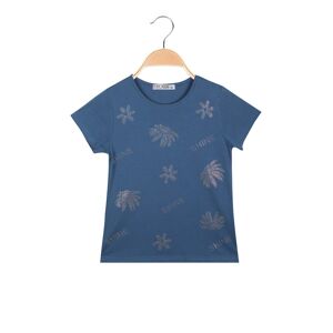Miss Image T-shirt da bambina con fiori di strass T-Shirt Manica Corta bambina Blu taglia 10