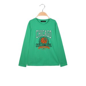 Alta Linea T-shirt da bambino a maniche lunghe in cotone T-Shirt Manica Lunga bambino Verde taglia 06