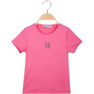 Hope Star T-shirt da ragazza a costine con scritta di strass T-Shirt Manica Corta bambina Rosa taglia 10