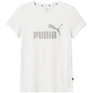 Puma T-shirt da ragazza con logo glitter T-Shirt e Top bambina Bianco taglia 11/12