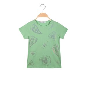 Miss Image T-shirt da ragazza con strass T-Shirt Manica Corta bambina Verde taglia 10