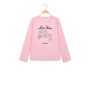 Miss Bellina T-shirt in cotone da bambina a manica lunga T-Shirt Manica Lunga bambina Rosa taglia 06