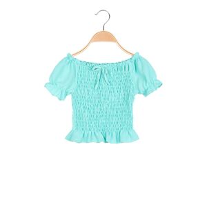 Solada Top corto da bambina elasticizzato T-Shirt Manica Corta bambina Blu taglia 10