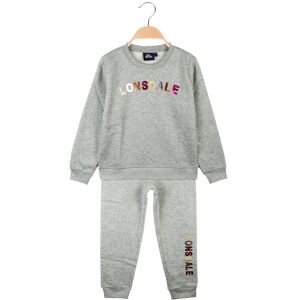 Lonsdale Tuta da bambina 2 pezzi in cotone felpato Felpe Pesanti bambina Grigio taglia 08