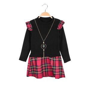 Solada Vestito da bambina scozzese con collana Vestiti bambina Nero taglia 06