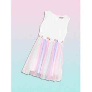 Solada Vestito da bambina smanicato co tulle Vestiti bambina Bianco taglia 08