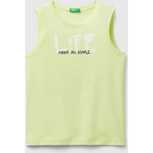 United Colors Of Benetton Benetton, Canotta Con Stampa Lettering, Lime, Bambini XL