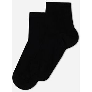 Calzedonia Calze Corte in Cotone da bambini Unisex Nero 25-27