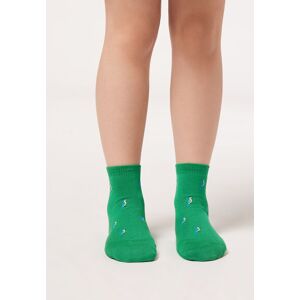 Calzedonia Calze Corte in Fantasia Animali da Bambini Unisex Verde 33-36