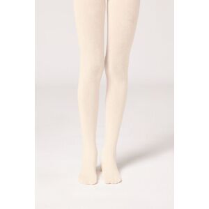 Calzedonia Collant super opachi cashmere bambina Bambina Bianco 8-10