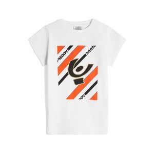 Freddy T-shirt da bambina con stampa colorata sul fronte Bianco Junior 5 Anni