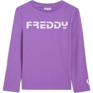 Freddy T-shirt bambina manica lunga con logo a contrasto Viola Junior 6 Anni