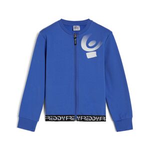 Freddy Felpa zip da bambina con fondo elastico e logo degradé Blu Junior 16 Anni