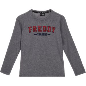 Freddy T-shirt manica lunga da bambino o bambina con stampa college Mèlange Gray Junior 12 Anni