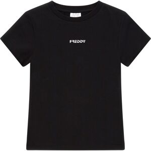 Freddy T-shirt in jersey con piccoli loghi glitter Nero Junior 6 Anni