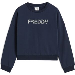 Freddy Felpa da bambina comfort fit girocollo con logo glitter Blue Junior 4 Anni