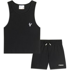 Freddy Completo estivo da bambina con top e shorts Nero Junior 6 Anni