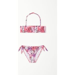 Tezenis Bikini Fascia con Slip Laccetti Paisley Sfumato Bimba Bambina Rosa Tamaño 10-11