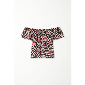 Tezenis Top in Tela Viscosa con Balza Bimba Bambina Animalier Tamaño 8-9