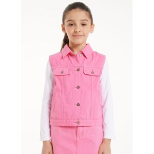 Tezenis Giacca Gilet Smanicata in Denim Bambina Rosa Tamaño 10-11