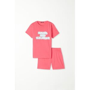 Tezenis Completo T-Shirt e Short in Cotone con Stampa Bimba Bambina Rosa Tamaño 8-9