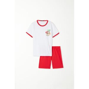 Tezenis Completo T-Shirt e Short in Cotone con Stampa Bimbo Bambino Bianco Tamaño 4-5