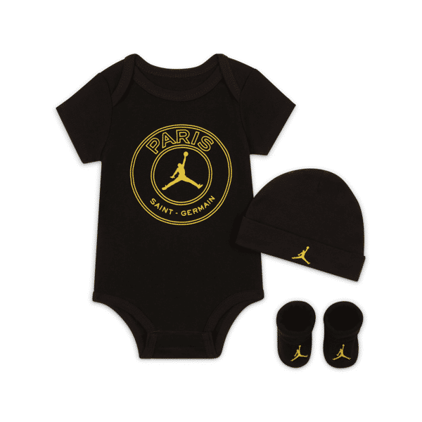 nike set di body paris saint-germain bodysuit box set – bebè (0-6 mesi) - nero