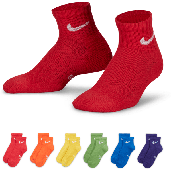 nike calze alla caviglia  dri fit – bambino/a (confezione da 6) - multicolore