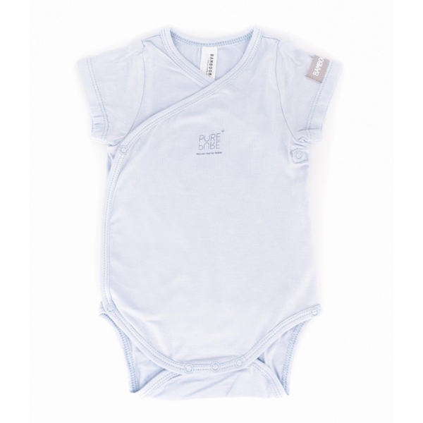 bamboom body neonato a maniche corte azzurro 0-1m