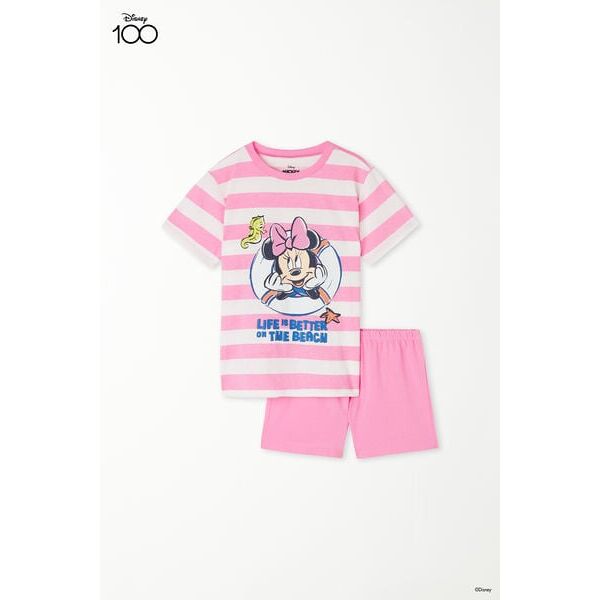 tezenis pigiama corto in cotone spampa disney minnie bambina rosa tamaño 4-5