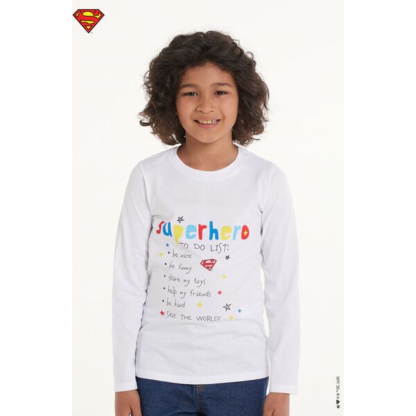 tezenis maglia manica lunga girocollo stampa superman bimbo bambino stampa tamaño 4-5