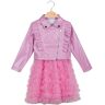 Pink Rabbit Completo da bambina con blazer in ecopelle e abito pomposo in tulle Completi 3-16 Anni bambina Fucsia taglia 04/05