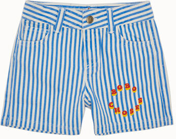 bobo choses shorts circle in denim stripes