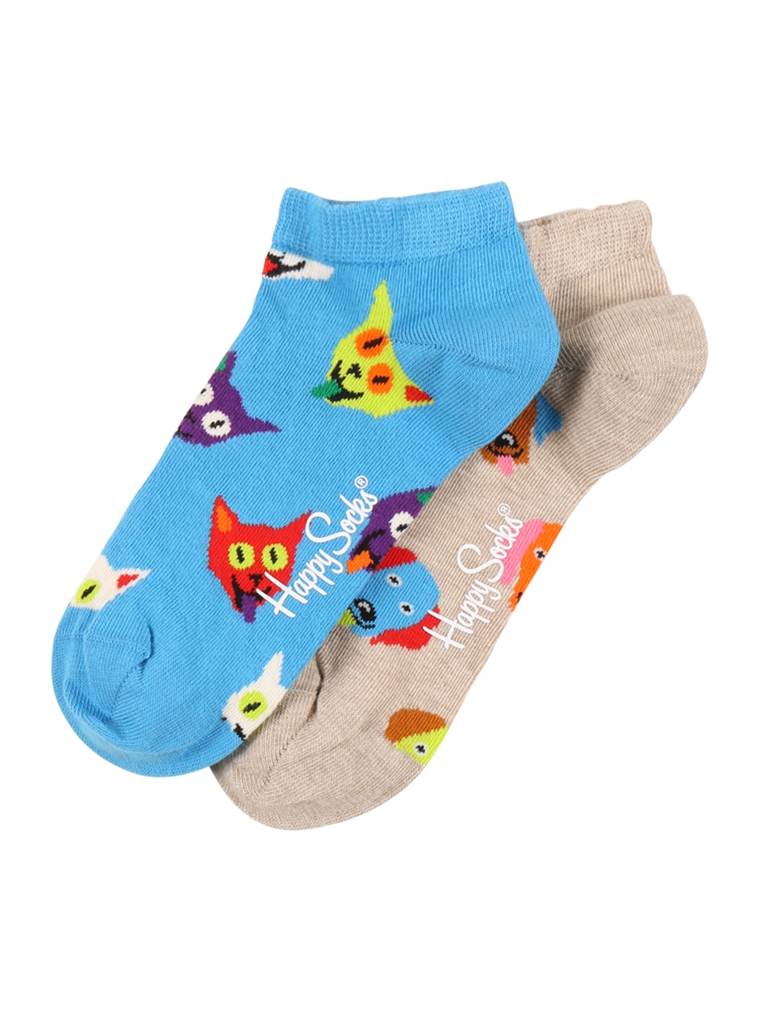 Happy Socks Calzino 'Dog & Cat' Beige, Blu