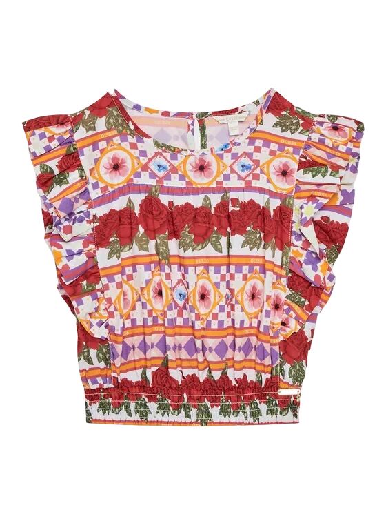 Guess Camicia Bimba Art J3gh03 Wfbn0 Colore Foto Misura A Scelta GEOMETRIC FLOWERS