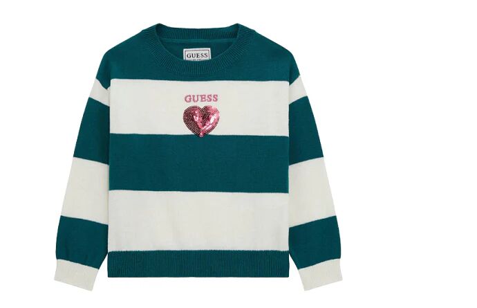 Guess Maglioncino Bimba Art K4rr00a Az3cg0 WHT/GREEN STRIPES