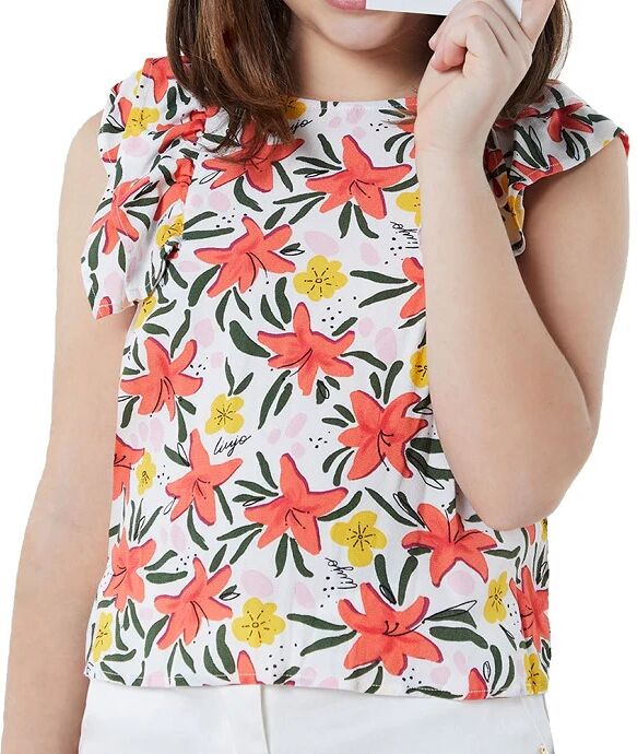 LIU JO Top Bimba Art Ka2137 T4868 Colore Foto Misura A Scelta SUMMER FLOWERS