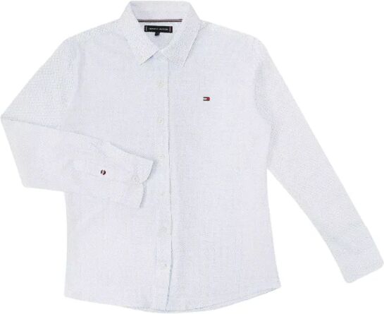 Tommy Hilfiger Camicia Bimbo Art Kb0kb08985 TH OPTIC WHITE LARGE LOGO